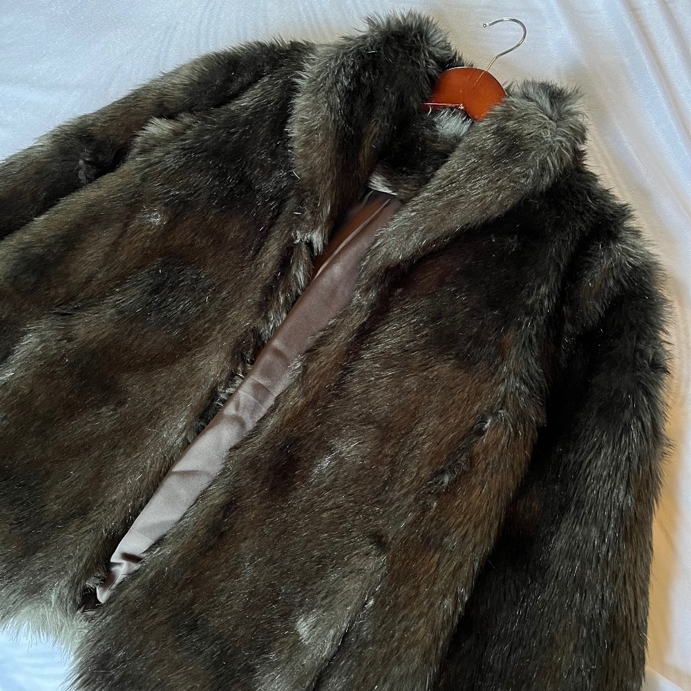 & other stories faux fur jacket dark green